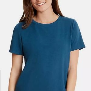 Danskin Women's Tulip Hem Tunic Short Sleeve Shirt